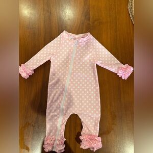 SwimZip Pink Polka Dot Baby Swimsuit